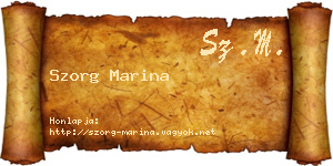 Szorg Marina névjegykártya